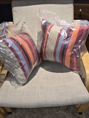 Hampton Bay Dolce Mango Stripe Throw Pillow Set – 2 Pack